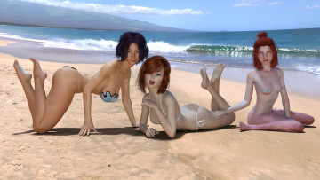 Картинка 3д+графика люди+ people девушки фон взгляд