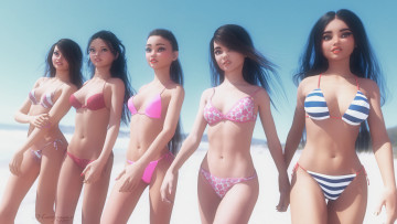 Картинка 3д+графика люди+ people девушки фон взгляд