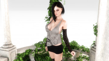 обоя 3д графика, люди , people, фон, взгляд, девушка