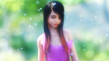 Картинка 3д+графика люди+ people фон взгляд девушка