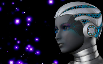 Картинка 3д+графика _science+fiction взгляд девушка фон