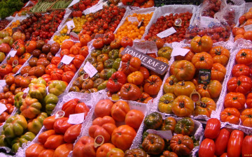 Картинка еда помидоры ассорти томаты много