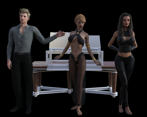 Обои картинки фото 3д графика, люди , people, фон, девушки, взгляд