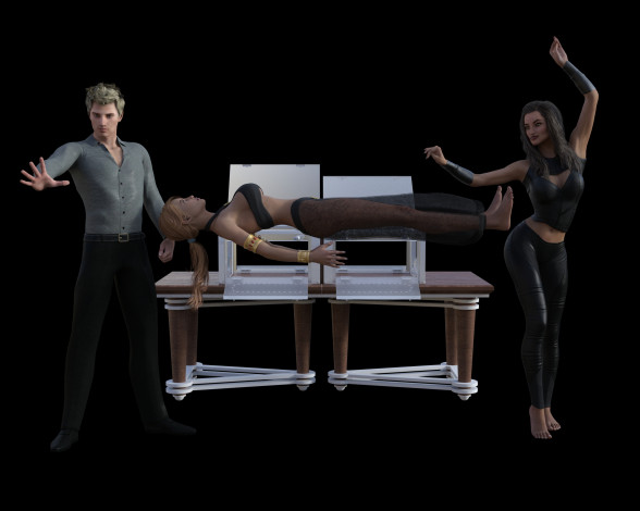 Обои картинки фото 3д графика, люди , people, фон, взгляд, девушки