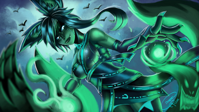 Обои картинки фото видео игры, league of legends, онлайн, ролевая, league, of, legends, action, ahri