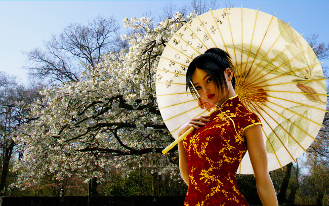 Обои картинки фото 3д графика, люди , people, фон, девушка, взгляд