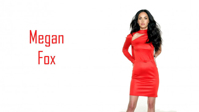 Обои картинки фото девушки, megan fox, актриса, брюнетка, платье