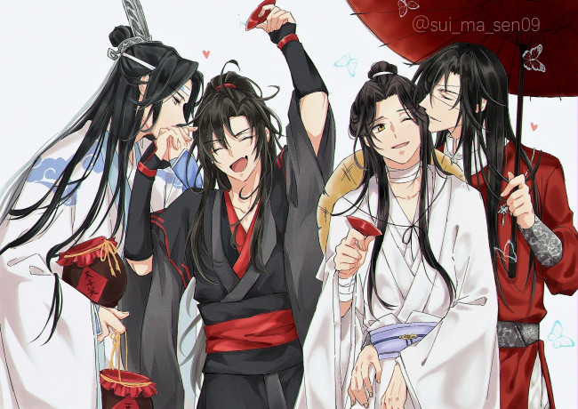 Обои картинки фото аниме, unknown,  другое , персонажи, алкоголь, зонт