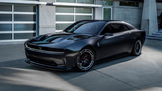Обои картинки фото dodge charger daytona srt concept  2024, автомобили, dodge, концепт, charger, daytona, srt, купе, черный, мускул, кар, додж, электрокар