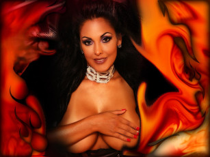 обоя девушки, nina mercedez, брюнетка, ожерелье, грудь