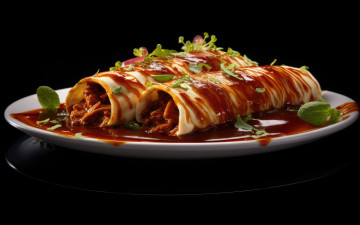 обоя еда, блины,  оладьи, зелень, начинка, соус