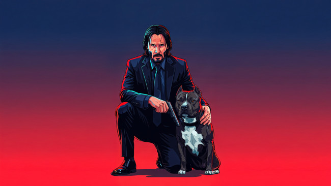 Обои картинки фото рисованное, кино,  мультфильмы, john, wick