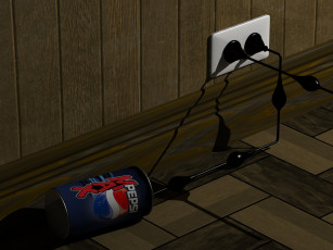 Картинка 3д графика другое стена pepsi розетка пол