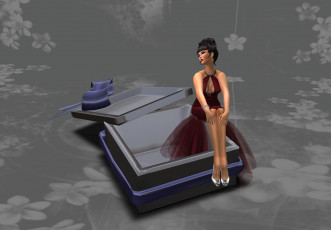 Картинка 3д графика people люди девушка платье