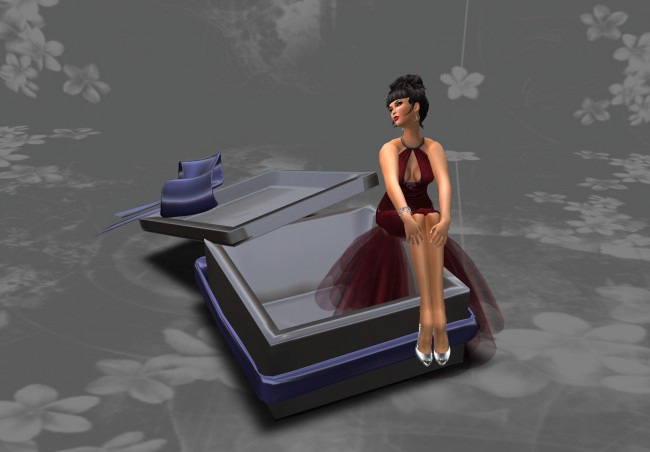 Обои картинки фото 3д, графика, people, люди, девушка, платье