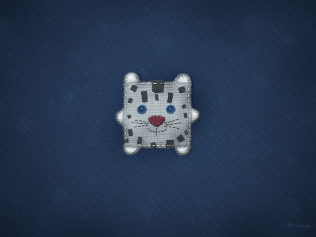 Обои картинки фото рисованные, vladstudio, пуговицы, глаза, кот