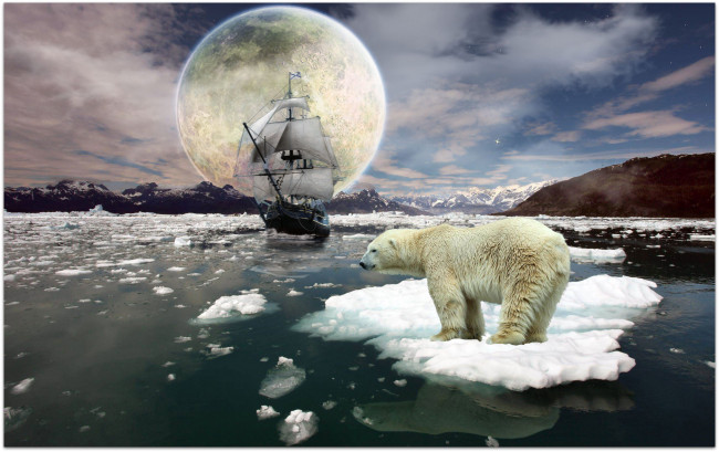 Обои картинки фото фэнтези, пейзажи, парусник, море