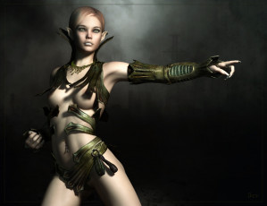 Картинка 3д+графика эльфы+ elves жест взгляд эльфийка