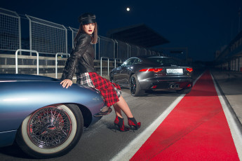обоя автомобили, авто с девушками, jaguar