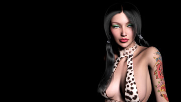 Картинка 3д+графика люди+ people девушка взгляд фон