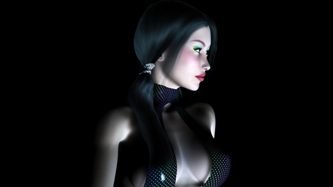 Обои картинки фото 3д графика, люди , people, фон, взгляд, девушка