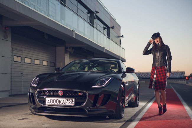 Обои картинки фото автомобили, авто с девушками, jaguar