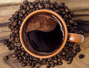 Картинка еда кофе +кофейные+зёрна кружка зерна