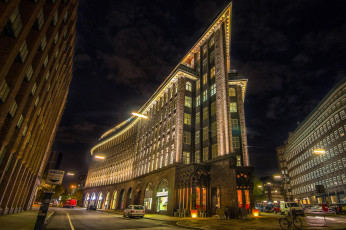 Картинка chilehaus города гамбург+ германия здание улица ночь