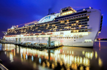 Картинка ruby+princess корабли лайнеры океанский лайнер причал круиз