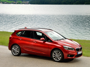 Картинка автомобили bmw 218d active tourer f45 2014г красный