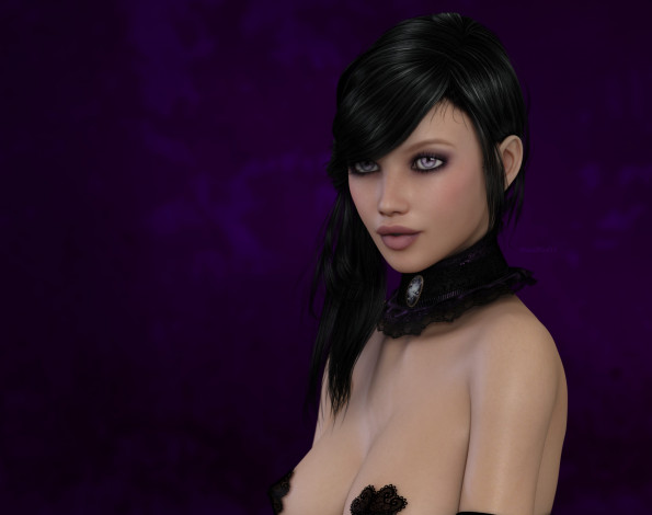 Обои картинки фото 3д графика, портрет , portraits, фон, взгляд, девушка