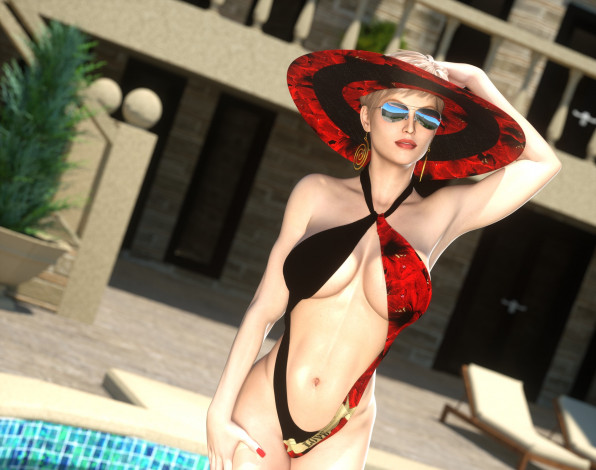 Обои картинки фото 3д графика, люди , people, фон, взгляд, девушка