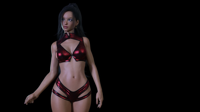 Обои картинки фото 3д графика, люди , people, взгляд, девушка, фон