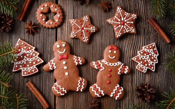 Картинка праздничные угощения xmas новый год выпечка merry gingerbread сладкое печенье глазурь рождество christmas cookies decoration