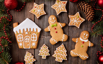 Картинка праздничные угощения xmas новый год выпечка merry gingerbread сладкое печенье глазурь рождество christmas cookies decoration