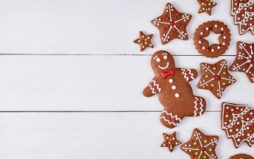 Картинка праздничные угощения xmas новый год выпечка merry gingerbread сладкое печенье глазурь рождество christmas cookies decoration