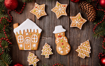 обоя праздничные, угощения, xmas, новый, год, выпечка, merry, gingerbread, сладкое, печенье, глазурь, рождество, christmas, cookies, decoration