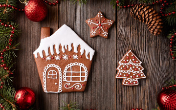 Картинка праздничные угощения xmas новый год выпечка merry gingerbread сладкое печенье глазурь рождество christmas cookies decoration