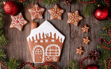 Картинка праздничные угощения xmas новый год выпечка merry gingerbread сладкое печенье глазурь рождество christmas cookies decoration