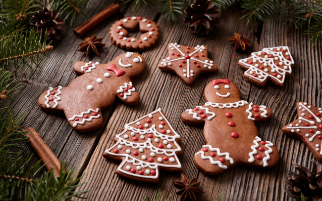 Обои картинки фото праздничные, угощения, xmas, новый, год, выпечка, merry, gingerbread, сладкое, печенье, глазурь, рождество, christmas, cookies, decoration