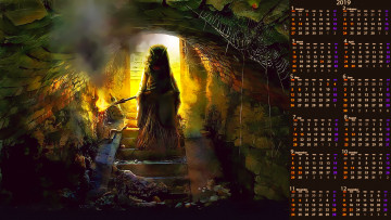 Картинка календари фэнтези ступени паутина пещера