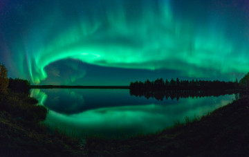 Картинка природа северное+сияние простор