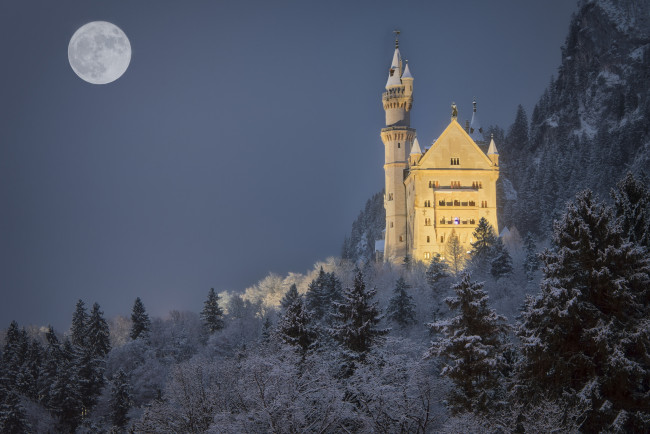 Обои картинки фото neuschwanstein castle, города, замок нойшванштайн , германия, простор
