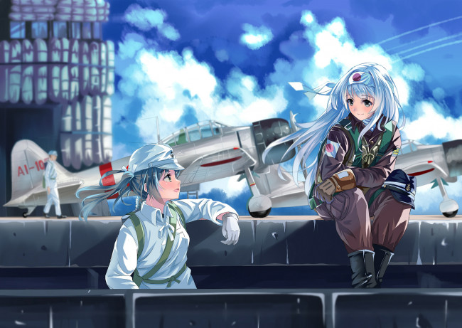 Обои картинки фото аниме, kantai collection, девушки