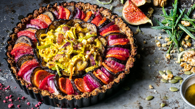 Обои картинки фото еда, пироги, овощной, тарт