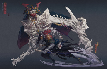 Картинка фэнтези демоны демон самурай