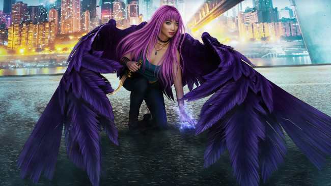 Обои картинки фото фэнтези, ангелы, девушка