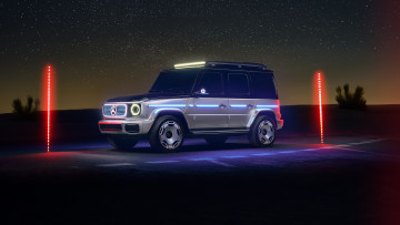 Картинка mercedes-benz+concept+eqg автомобили mercedes-benz mercedes benz concept eqg ночь подсветка концепт