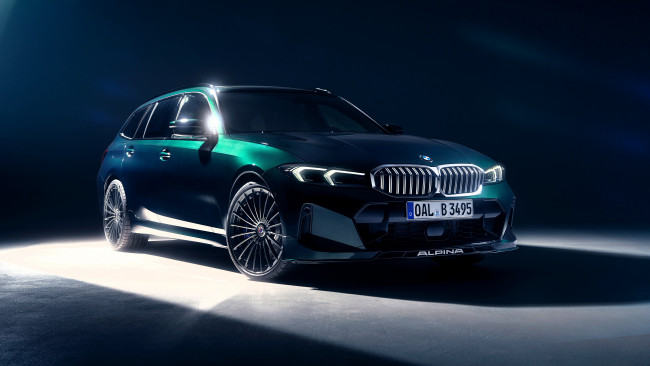 Обои картинки фото alpina b3 touring, автомобили, bmw, зеленый