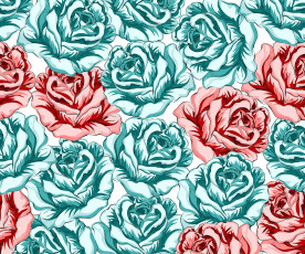 обоя рисованное, цветы, розы